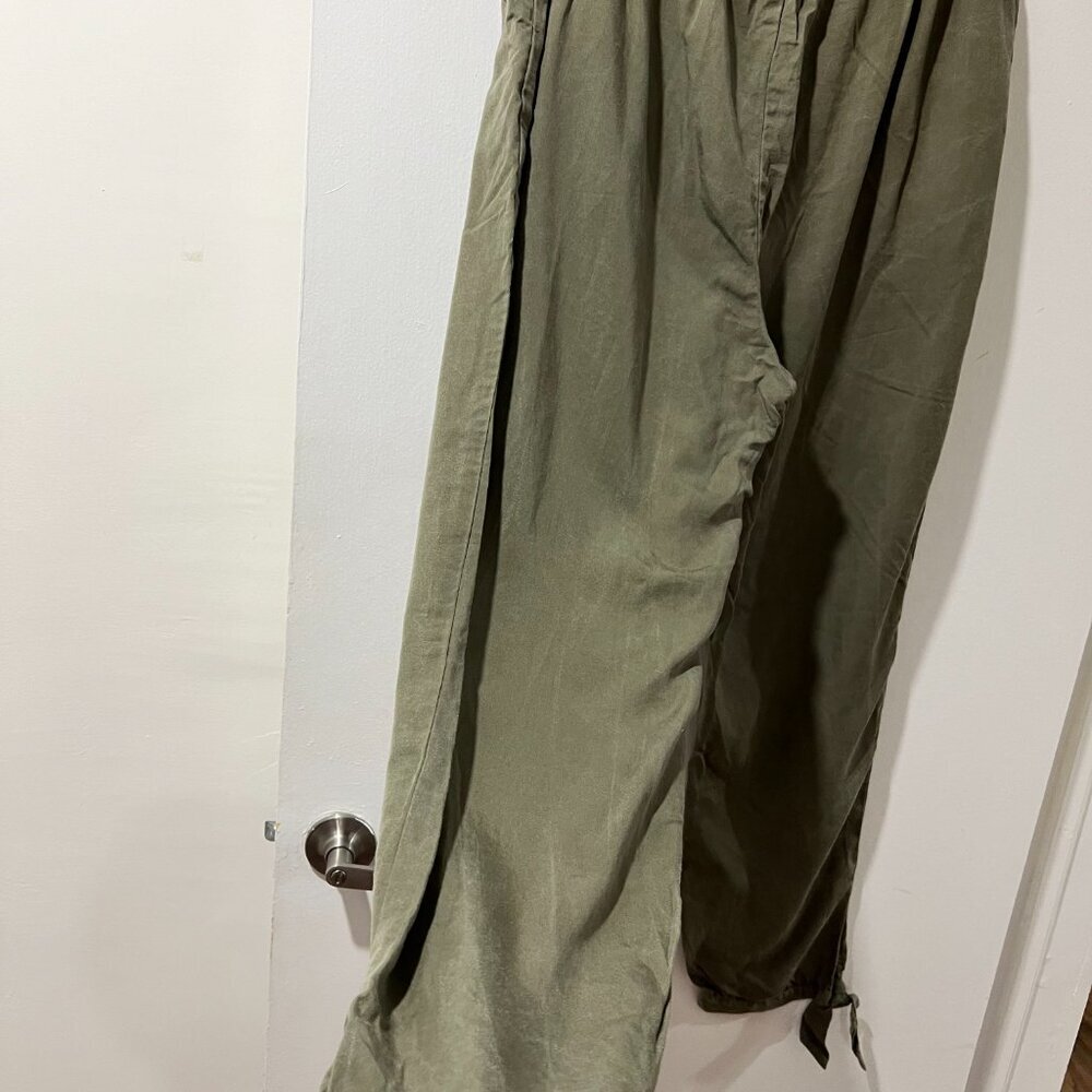 Abercrombie & Fitch Olive Green Tie-Hem Pants - Size L - Picture 8 of 8